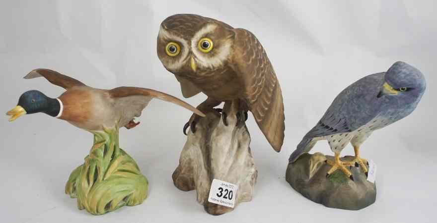 Appraisal: Spode Birds Little Owl Montagu's Harrier and Mallard modelled by