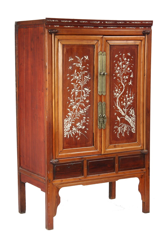 Appraisal: CHINESE ROBE CABINET - Antique Chinese Robe Cabinet in three