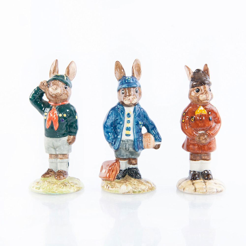 Appraisal: ROYAL DOULTON SCOUTING SCHOOL DAYS BUNNYKINS Includes Schoolboy DB Be