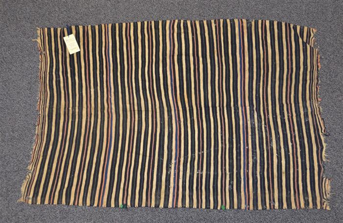 Appraisal: Flat Weave blankets with Stripes th Century Morocco one measures