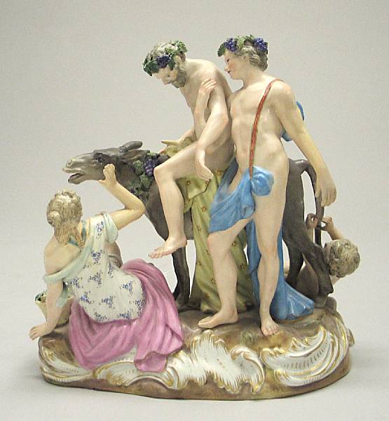 Appraisal: A Meissen porcelain group of the drunken Silenus late th