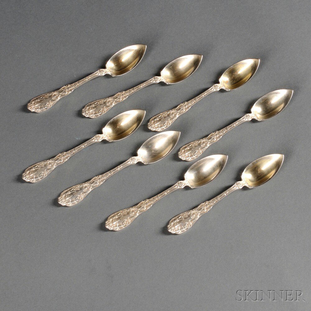 Appraisal: Eight Gorham Paris Pattern Sterling Silver Citrus Spoons Providence Rhode