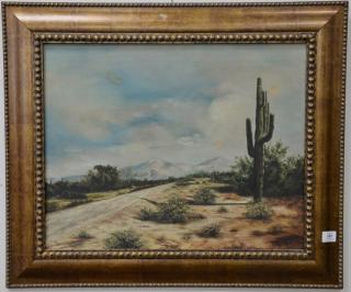 Appraisal: Oil on canvas Western Plains signed lower right H Barbeus