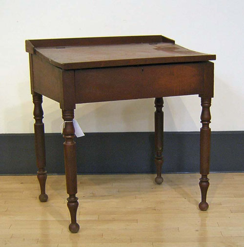 Appraisal: Sheraton stained pine schoolmaster's desk th c h w