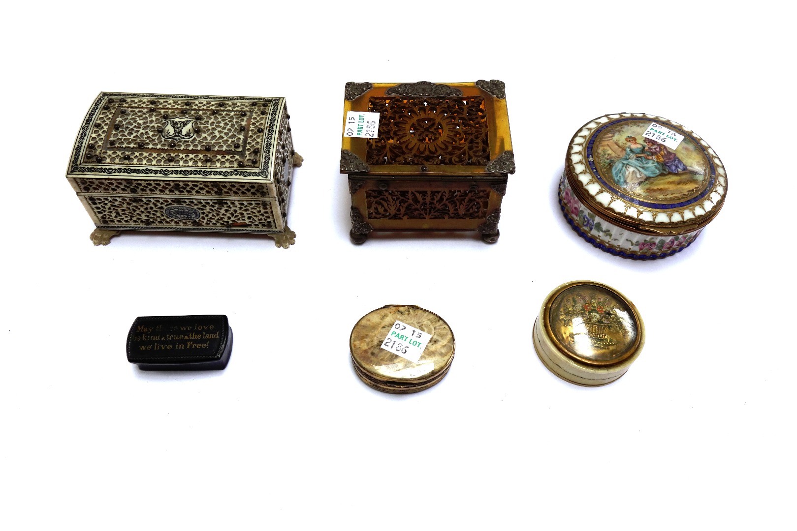 Appraisal: An ivory and tortoiseshell miniature casket early th century with