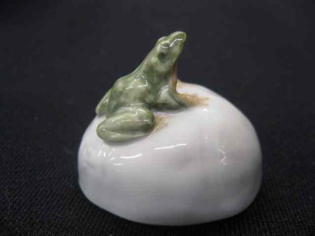 Appraisal: Royal Copenhagen Porcelain Figurine of aFrog on a rock ''