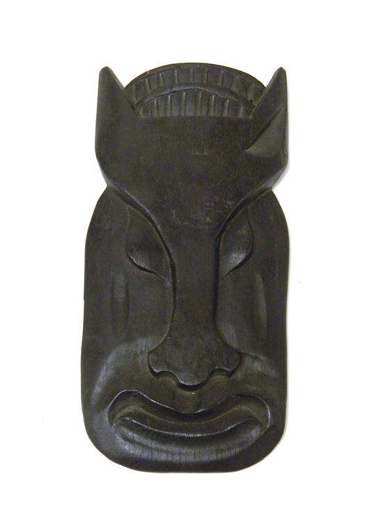 Appraisal: Possibily Oceanic carved mask ebonized wood oblong face with pointy