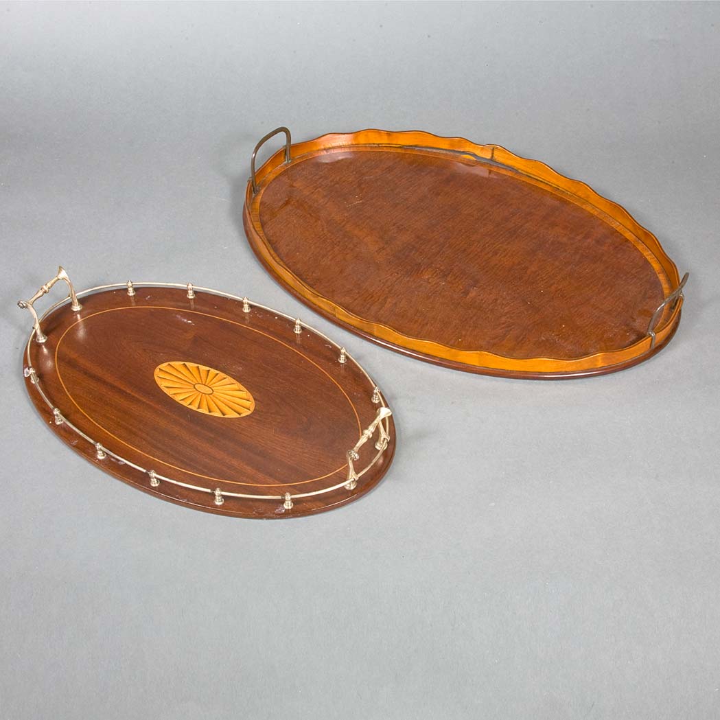 Appraisal: Two Georgian Style Mahogany Tea Trays