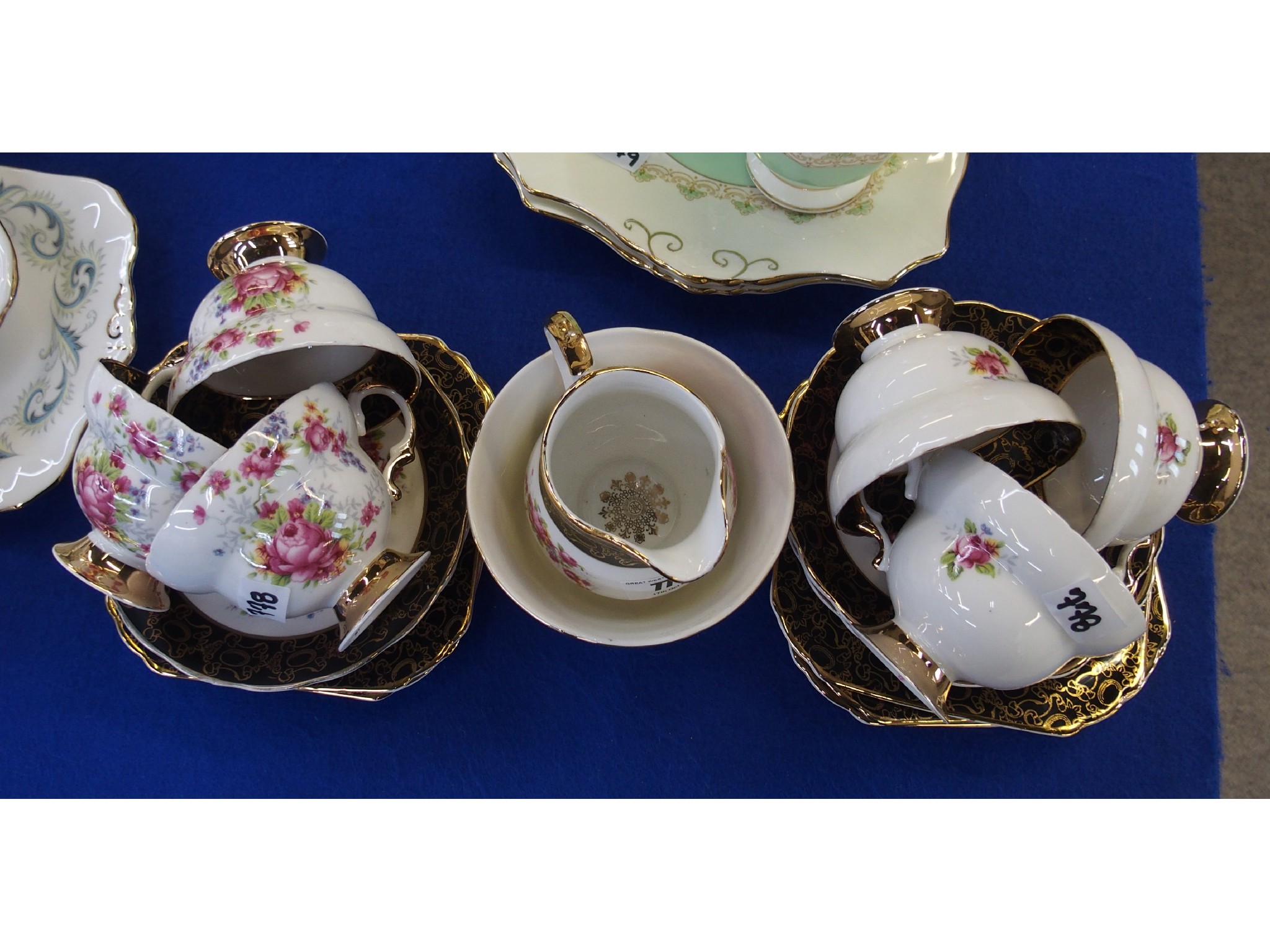 Appraisal: Imperial China floral tea set for six with creamer and