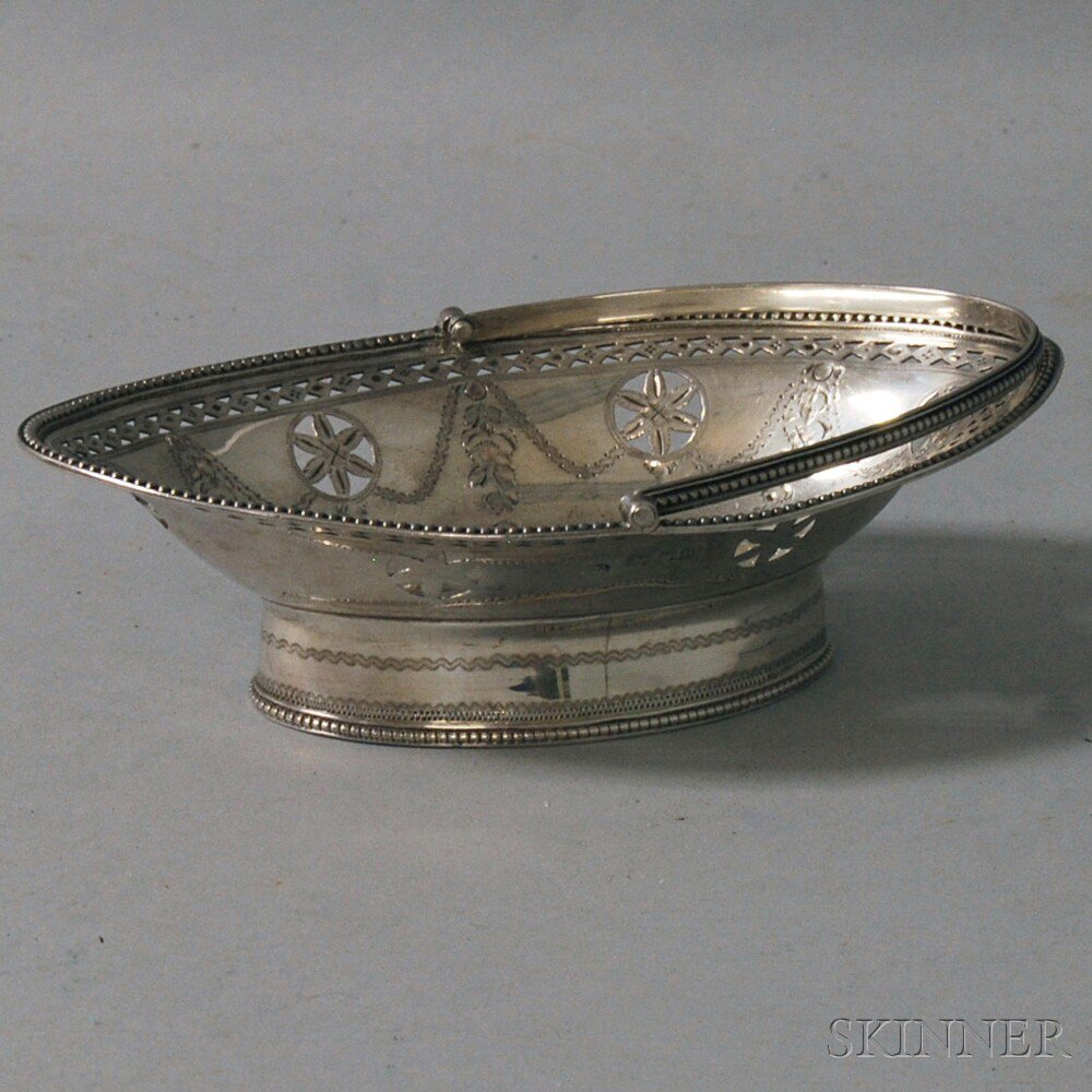 Appraisal: Small Pierced English Silver Oval Basket London date mark m