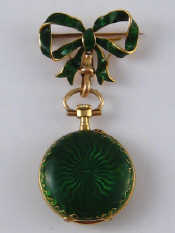 Appraisal: An carat gold green enamel fob watch and fob unascribed