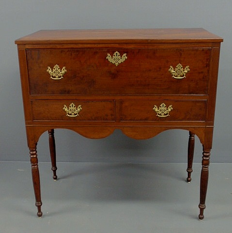 Appraisal: Sheraton cherry butler s desk c with a fold-down drawer