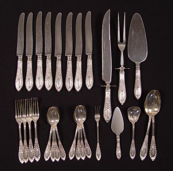 Appraisal: GADROONETTE STERLING FLATWARE SERVICE By Manchester Silver Co Pieces to