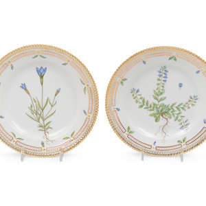 Appraisal: Two Royal Copenhagen Flora Danica Porcelain Salad Plates Circa decorated