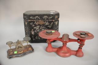 Appraisal: Three piece lot to include two balance scales and a