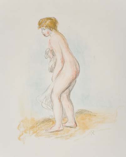 Appraisal: PIERRE-AUGUSTE RENOIR Baigneuse debout en Pied Color lithograph on cream