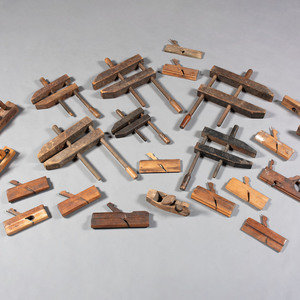 Appraisal: Twenty-Three Wooden Hand Planes and Clamps th Early th Century