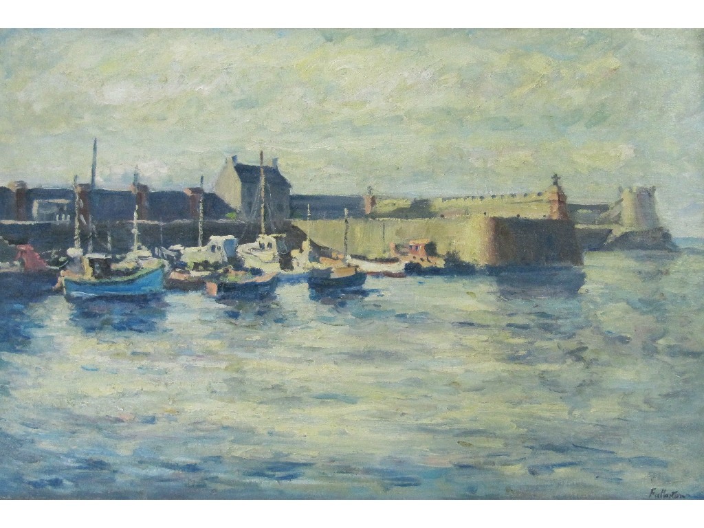 Appraisal: JAMES FULLARTON b Oil on canvas 'Saltcoats Harbour' signed x