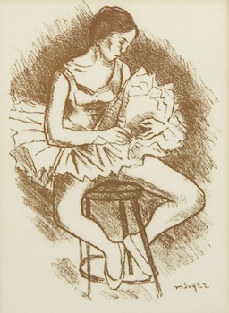 Appraisal: Moses Soyer Russian American - Seated Ballerina Lithograph on paper