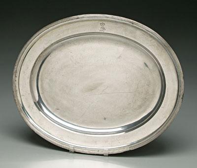 Appraisal: Viennese silver tray oval with reeded border unreadable maker s