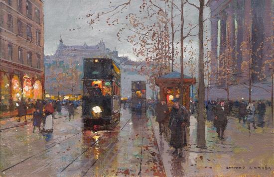 Appraisal: Sale Lot Edouard Leon Cortes French Street Scene oil on