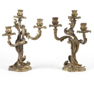 Appraisal: A pair of French gilt bronze three Late th early