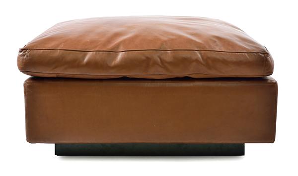 Appraisal: A B B ITALIA OTTOMAN Italy Brown leather