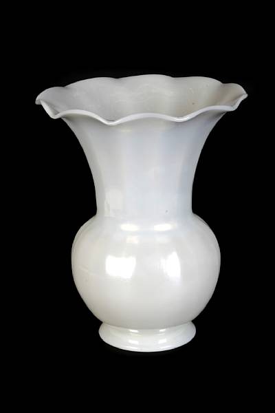 Appraisal: A Steuben Ivrene glass vase inscribed Steuben height in