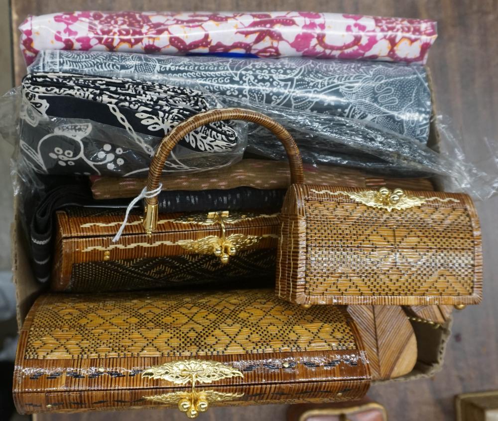 Appraisal: Group of Thai Silk and Cotton Shawls and Yan Lipao