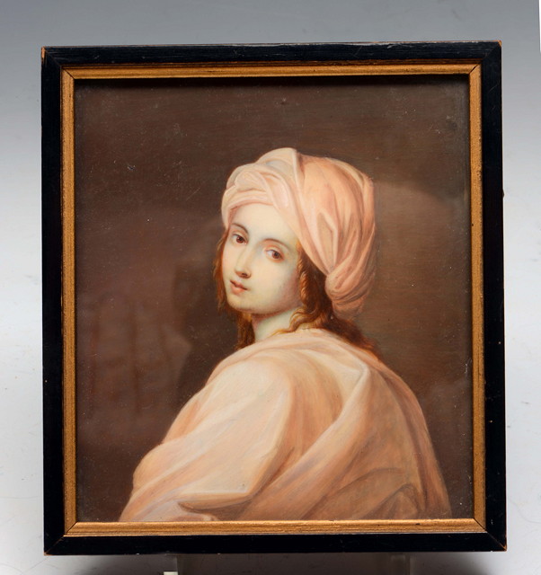 Appraisal: A PORTRAIT MINIATURE of Beatrice Cenci after Guido Reni painted