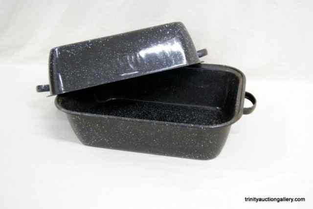 Appraisal: Large Vintage Graniteware Roasting Pan - USAThis is a nice