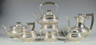 Appraisal: English E Viners Sterling Tea Service pcs English Sheffield sterling