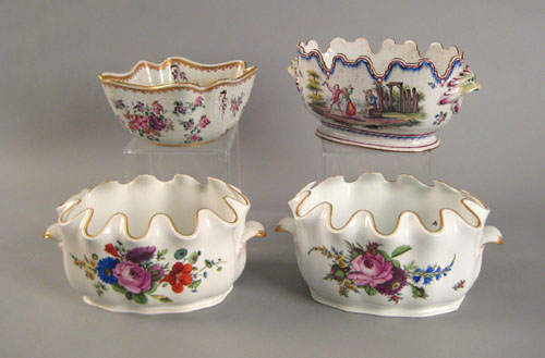 Appraisal: Pair of Meissen porcelain centerpieces with floral decoration and gilt