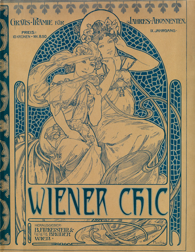 Appraisal: ALPHONSE MUCHA - WIENER CHIC Magazine cover x inches x