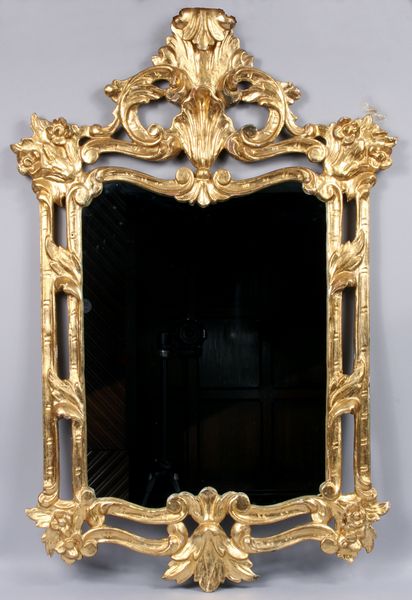 Appraisal: Beautifully carved and painted gold wooden framed mirror h x