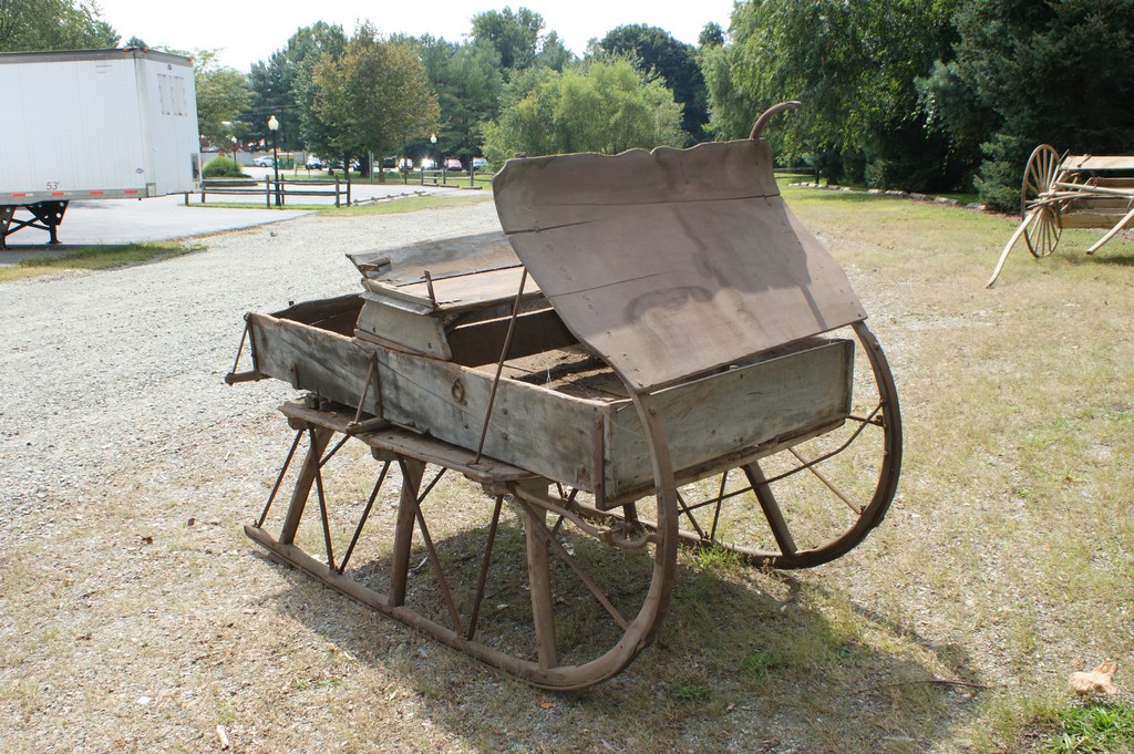 Appraisal: Primitive Farm Sleigh grey and red wash paint beautifully stylized