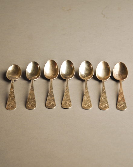 Appraisal: Seven Vansant Co Sterling Teaspoons L th C having bright