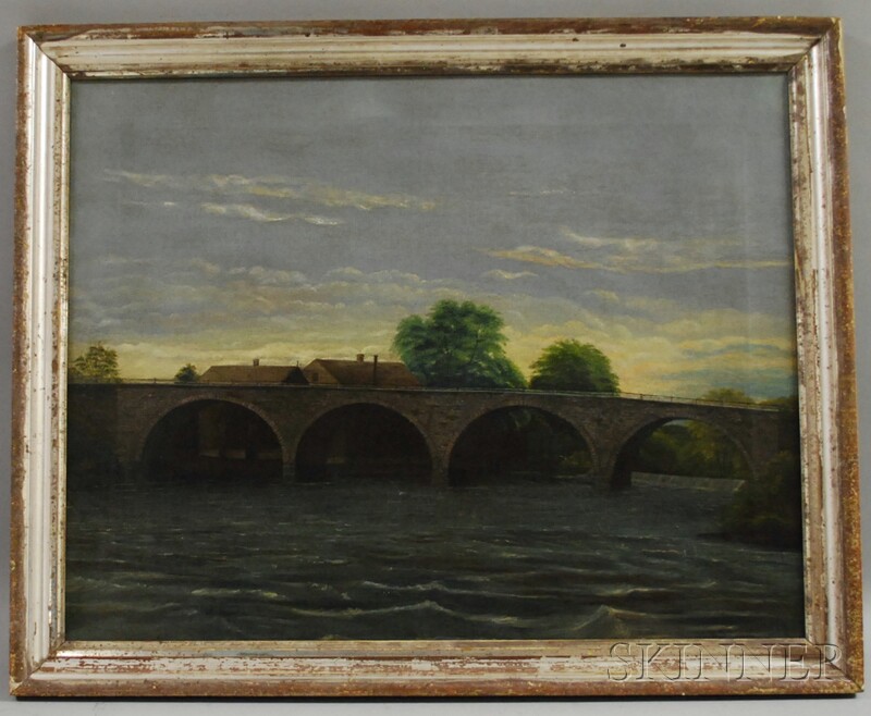 Appraisal: th Century American School Oil on Canvas View of a