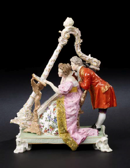 Appraisal: Germano-Bohemian Porcelain Group of The Harp Concert fourth quarter th