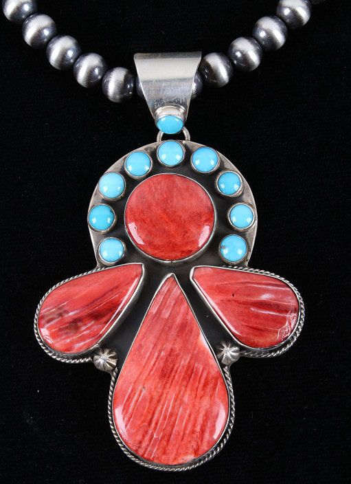 Appraisal: Navajo Yazzie Kingman Spiny Oyster Necklace For your consideration is