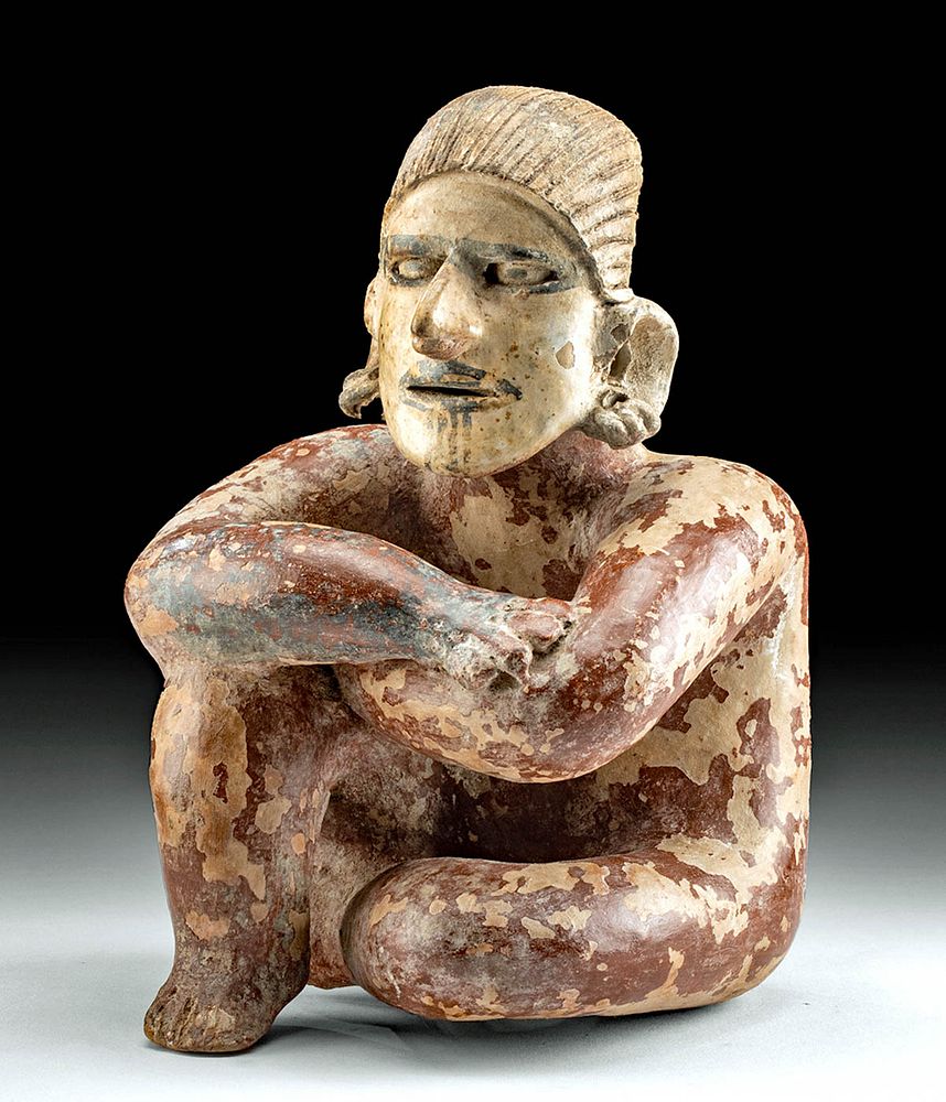 Appraisal: Jalisco Ameca Etzatlan Polychrome Seated Male Figure First Time At