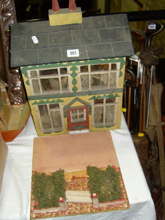 Appraisal: An early th century -roomed wooden dolls house containing a