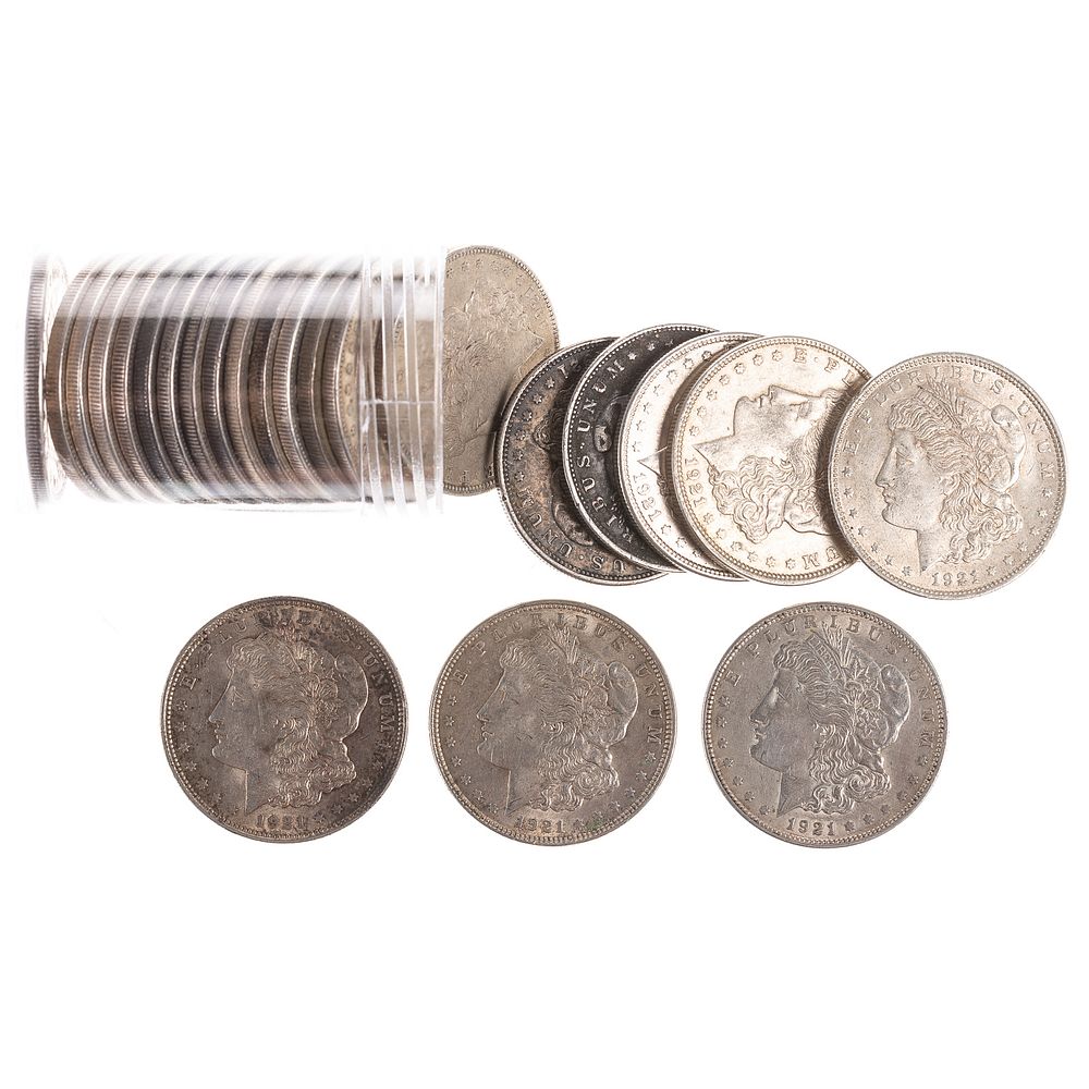 Appraisal: A Roll of -P Morgan Dollars VG-AU total all from