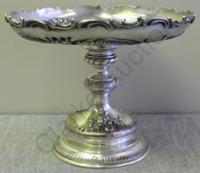 Appraisal: SILVER Repousse Austrian Pedestal Tazza Beautiful Austrian repousse pedestal tazza