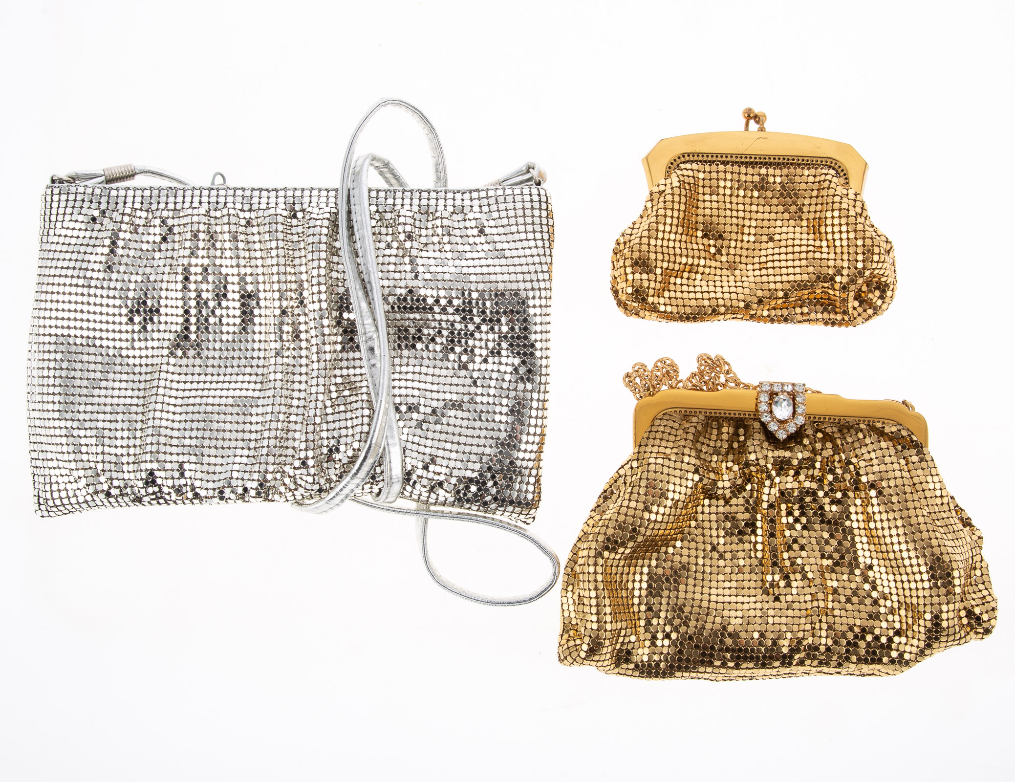 Appraisal: TWO WHITING DAVIS BAGS SIMILAR COIN PURSE largest is in