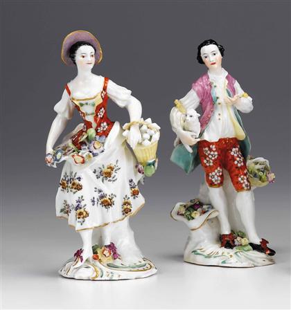 Appraisal: Pair of Derby porcelain figures of a gallant and companion