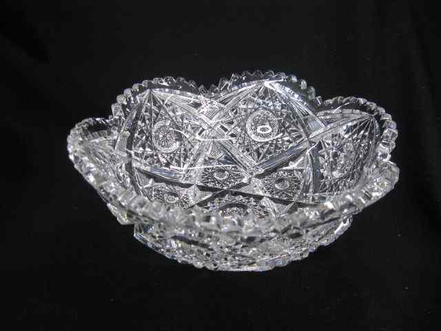 Appraisal: Cut Glass Bowl flora form central star starburst surround ''