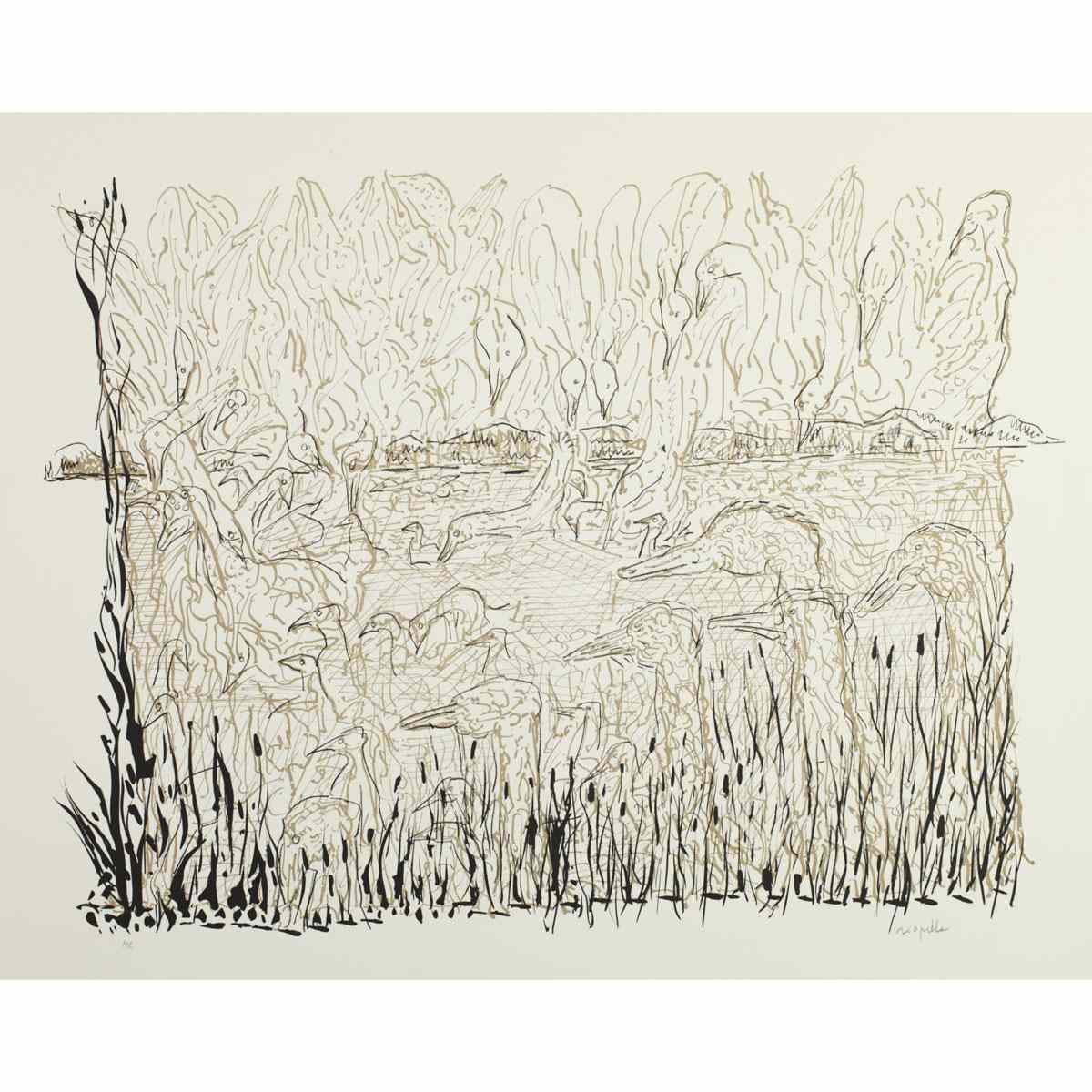 Appraisal: JEAN PAUL RIOPELLE R C A SWAMP Medium lithograph printed