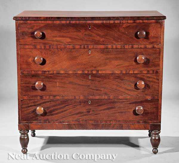 Appraisal: An American Classical Mahogany Chest of Drawers early th c