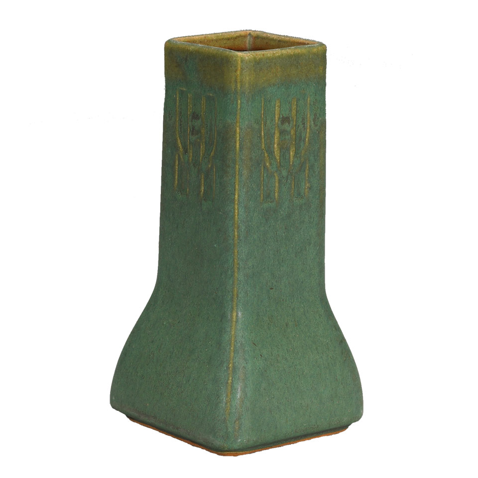 Appraisal: Fulper Green Glazed Vase c printed oblong mark FULPER height